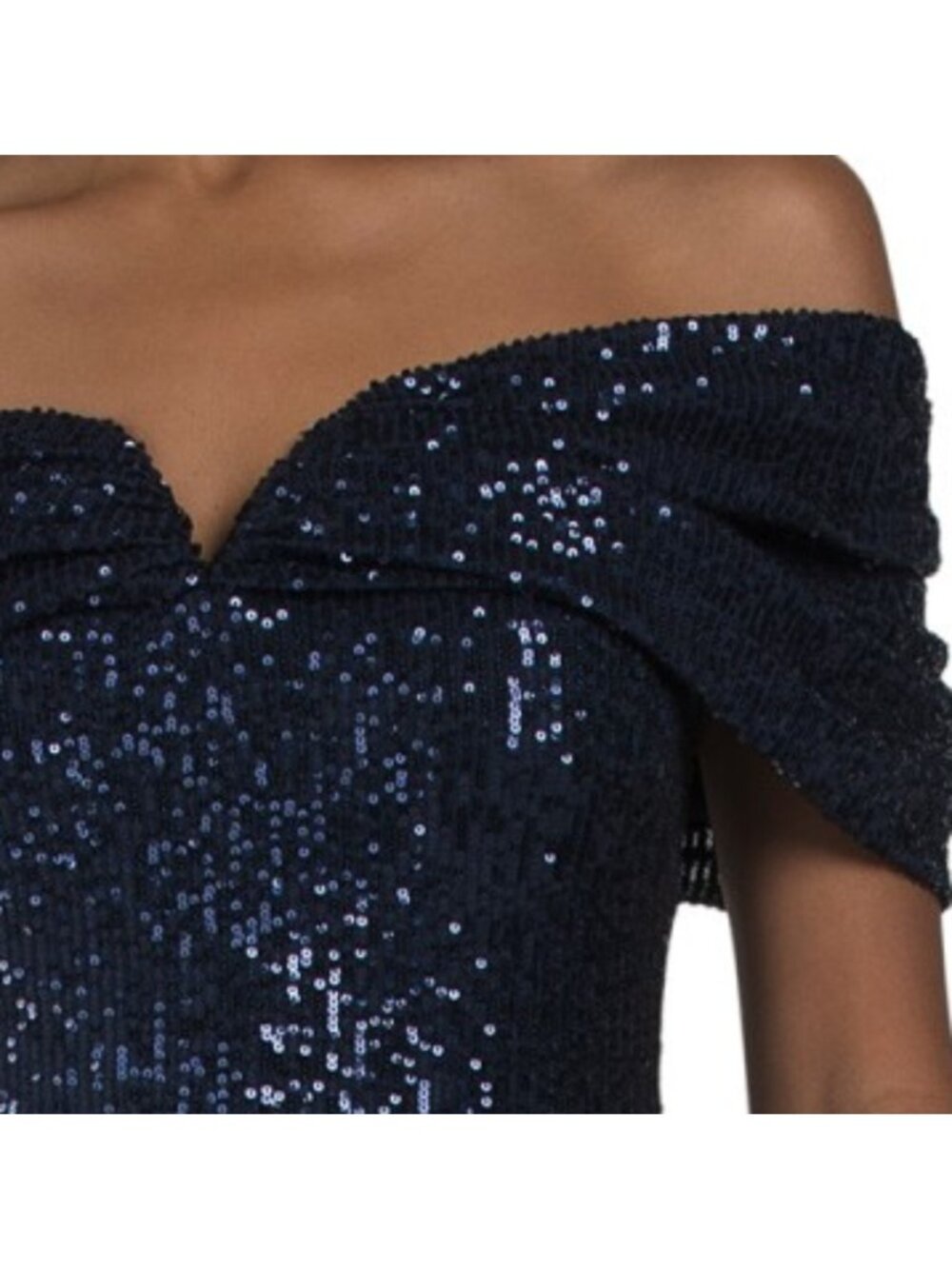 VINCE CAMUTO V-wire Off Shoulder Sequin Gown - Picture 3 of 4